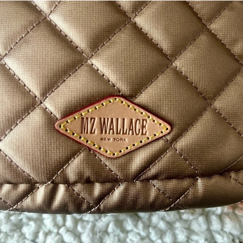 MZ Wallace Quilted Metallic Bronze Crossbody Bag - Picture 5 of 6